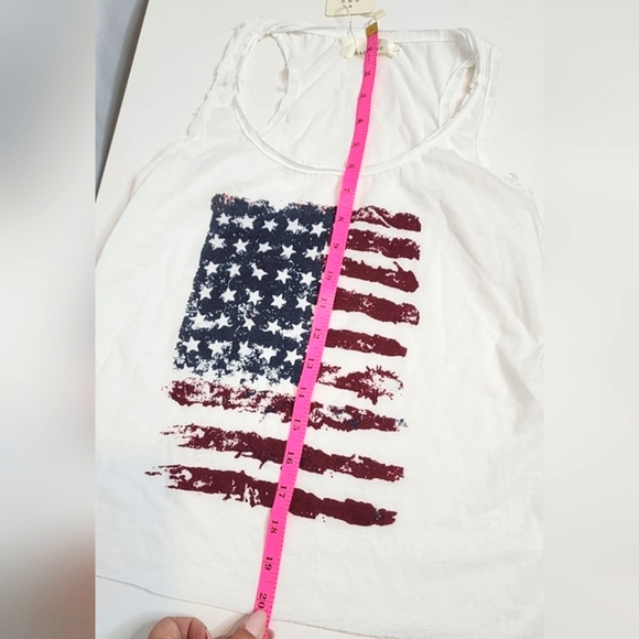 ‼️NEW‼️White American Flag Tank Top Size S - Picture 4 of 5